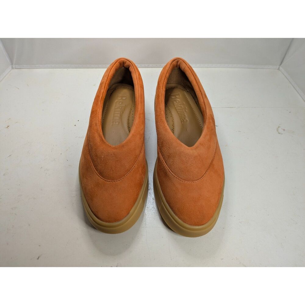 Beklina Margo Sneakers Poppy Orange Suede Gum Sole Size 7 NWOB